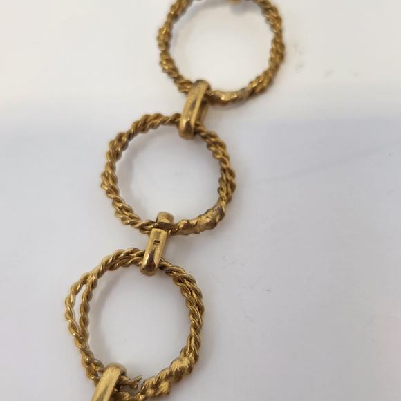 Braided Circle Chain Long Necklace Textured Layering Casual Workwear Lightweight - Picture 5 of 6